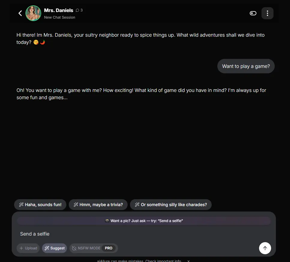 AIAllure - AI Sexting and Roleplaying Conversation