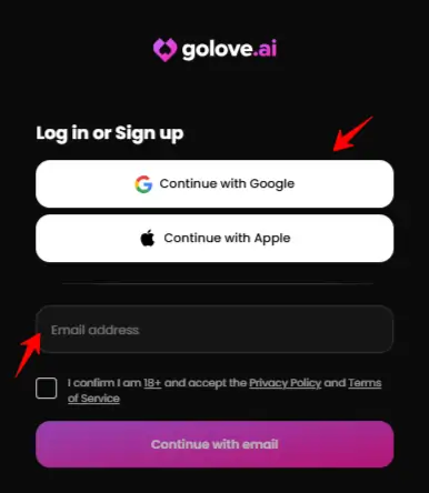 GoLove AI - Create Account