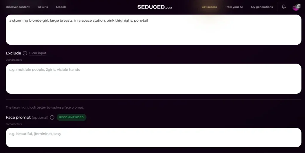 Seduced AI - Advanced Mode for Porn Image Generation